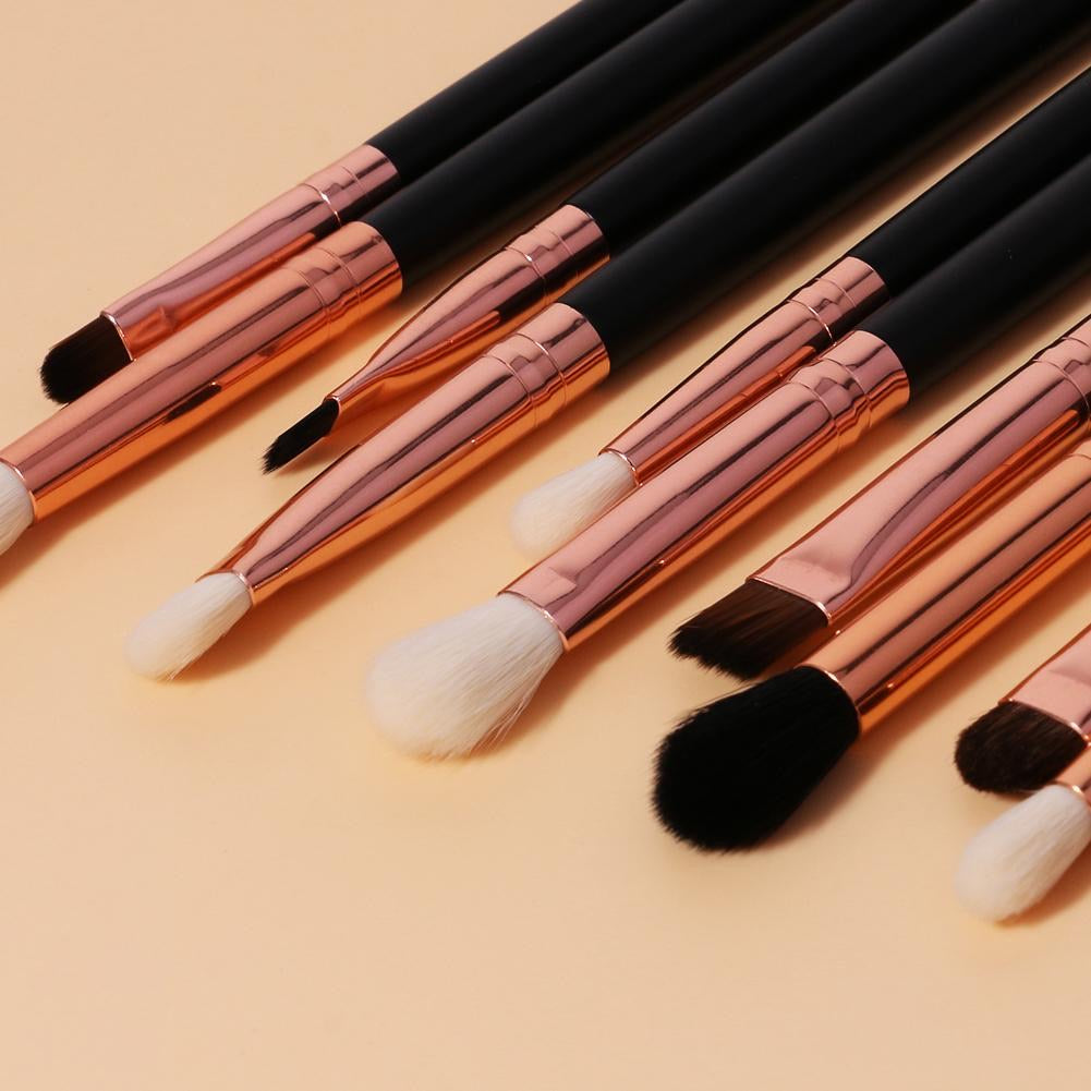 10 Piece Rose Gold Eye Makeup Brush Set